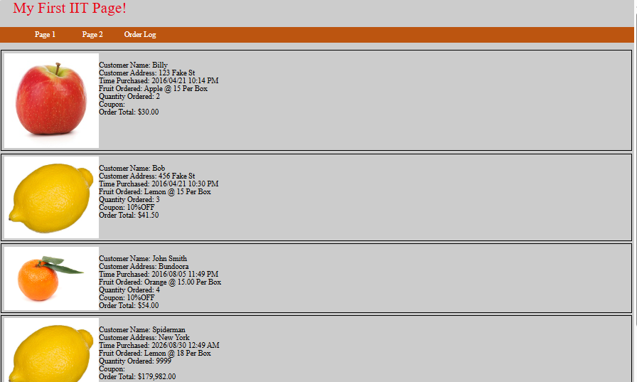 Fruit Website Page4